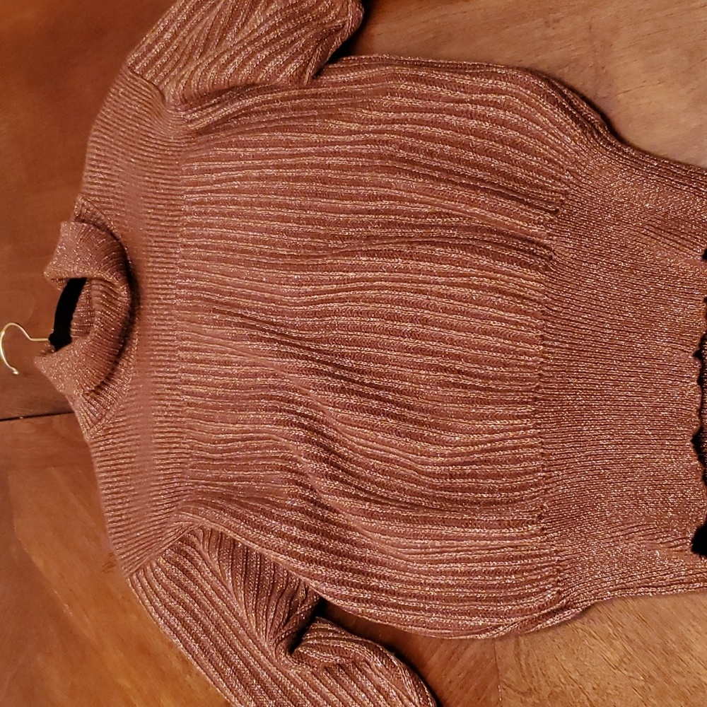 Vintage Copper Metallic Turtleneck